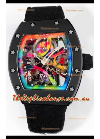 Richard Mille Super Clone RM68-01 Black Ceramic Casing and Strap Tourbillon Swiss Replica