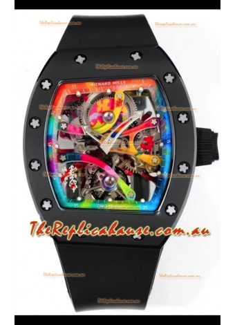 Richard Mille Super Clone RM68-01 Black Ceramic Casing and Strap Tourbillon Swiss Replica