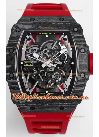Richard Mille RM35-02 Rafael Nadal Carbon Fiber Casing with Genuine Tourbillon Super Clone Watch