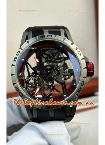 Roger Dubuis Super Clone Excalibur Spider Flying Tourbillon Skeleton Titanium Casing 45MM