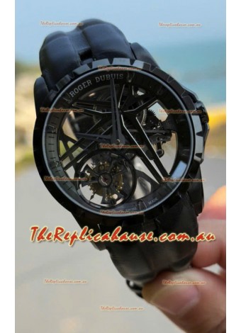 Roger Dubuis Super Clone Excalibur Spider Flying Tourbillon Skeleton Titanium Casing 42MM