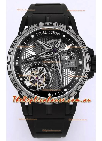 Roger Dubuis Excalibur Spider Pirelli Edition Titanium 1:1 Genuine Tourbillon Replica Watch 