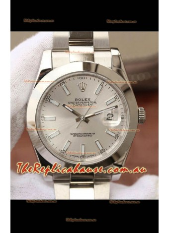 Rolex Datejust 41MM Cal.3135 Movement Swiss Replica Watch in 904L Steel / Steel Dial