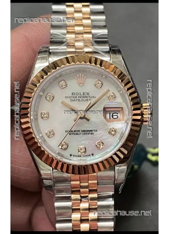 Rolex Datejust Super Clone Mother of Pearl Dial 2 Tone Rose Gold Watch 28MM