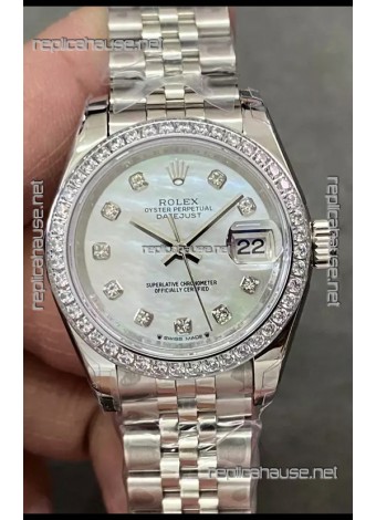 Rolex Datejust Super Clone Mother of Pearl Dial Steel Casing Watch 28MM