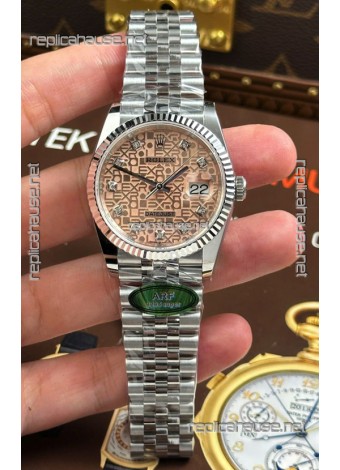 Rolex Datejust Super Clone Cal.3235 Pink Computer Dial Steel Casing Watch 36MM