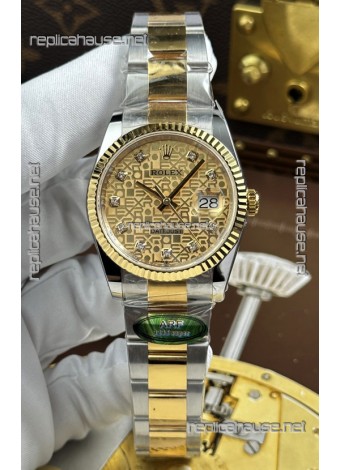 Rolex Datejust Super Clone Cal.3235 Brown Computer Dial 2 Tone Yellow Gold Casing Watch 36MM