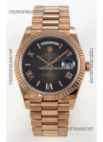 Rolex Day Date Super Clone Ombre Brown Dial 40MM 220 Grams Swiss Replica watch 