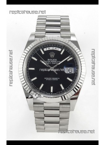 Rolex Day Date Super Clone Black Dial 40MM 210 Grams Swiss Replica watch 