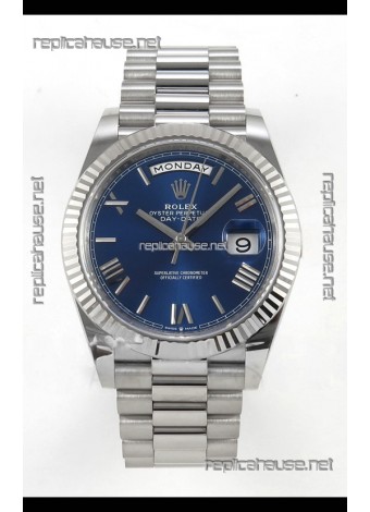 Rolex Day Date Super Clone Blue Roman Dial 40MM 220 Grams Swiss Replica watch 