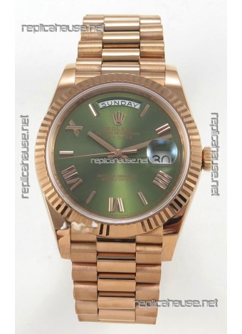 Rolex Day Date Super Clone Green Dial 40MM 220 Grams Swiss Replica watch 