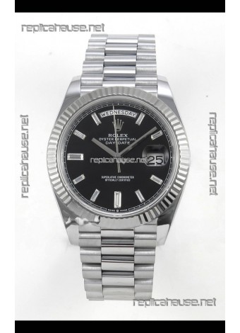 Rolex Day Date Super Clone Black Dial 40MM 188 Grams Swiss Replica watch 
