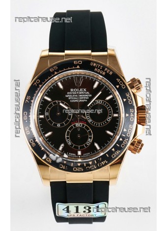 Rolex Daytona Super Clone 126515 Rose Gold Black Dial Original Cal.4131 Movement