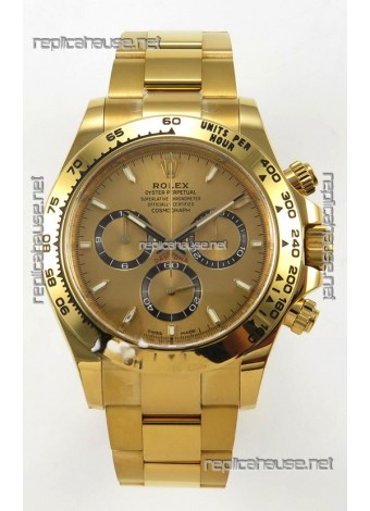 Rolex Daytona Super Clone 116508 Yellow Gold - Gold Dial Original Cal.4131 Movement