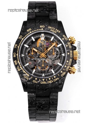 Rolex Daytona Blaken Black Carbon 1:1 Swiss Mirror Replica Skeleton Dial Cal.4130 Movement