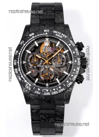 Rolex Daytona Blaken Black Carbon 1:1 Swiss Mirror Replica Skeleton Dial Cal.4130 Movement