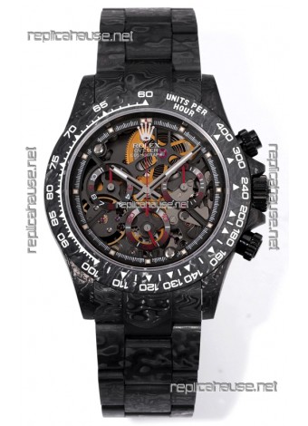 Rolex Daytona Blaken Black Carbon 1:1 Swiss Mirror Replica Skeleton Dial Cal.4130 Movement