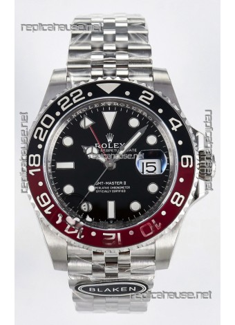 Rolex GMT Masters II Super Clone 12719 "Blaken" 904L Steel Black Dial Watch  