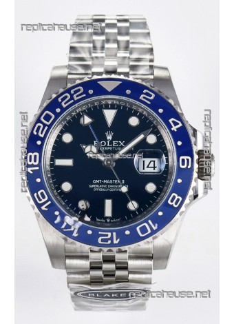 Rolex GMT Masters II Super Clone 126716 "Blaken" 904L Steel Blue Dial Watch  