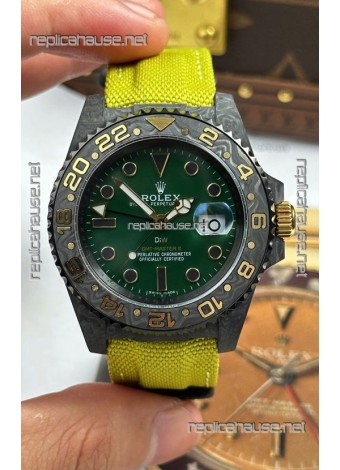 Rolex GMT Masters DiW Desert Carbon Casing Swiss Replica Watch Green Dial 