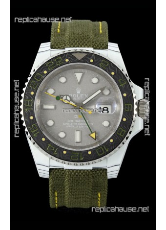 Rolex GMT Masters DiW White Carbon Casing Swiss Replica Watch Verdant Gray Dial 