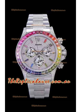 Rolex Daytona ICED OUT 904L Steel Casing Timepiece Original Cal.4130 Movement - 1:1 Mirror Replica