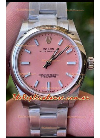 Rolex Oyster Perpetual REF#277200 31MM Swiss Movement Swiss Replica Pink Dial 904L Steel 1:1 Mirror Replica Watch