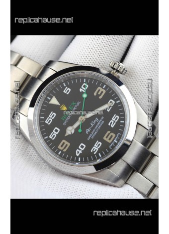 Rolex Air King Japanese Movement Replica Watch in Stainless Steel Black Dial 40MM