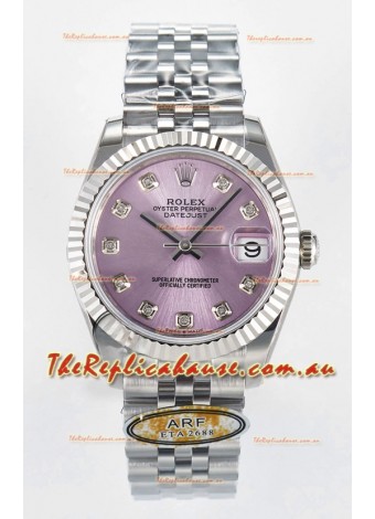 Rolex Super Clone Datejust ETA 2688 Movement 31MM Stainless Steel Case Pink Dial Watch