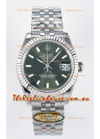 Rolex Super Clone Datejust ETA 2688 Movement 31MM Stainless Steel Case Green Dial Watch