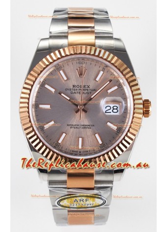 Rolex Super Clone Datejust ETA 3235 Movement 41MM Two Tone Rose Gold Plating and Dial Watch