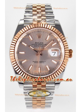 Rolex Super Clone Datejust ETA 3235 Movement 41MM Two Tone Rose Gold Plating and Dial Watch