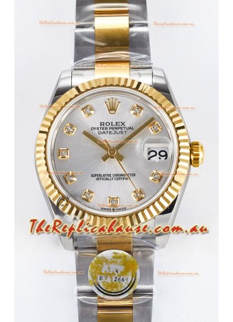 Rolex Super Clone Datejust ETA 2688 Movement 31MM Two Tone Yellow Gold Swiss Silver Dial