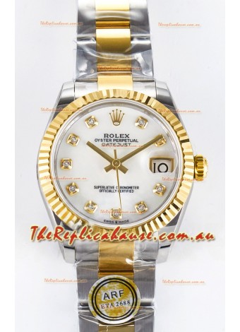 Rolex Super Clone Datejust ETA 2688 Movement 31MM Two Tone Yellow Gold Swiss Pearl Dial