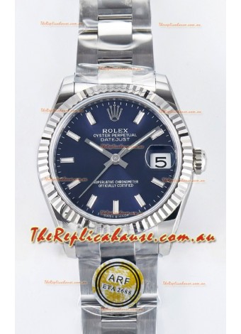 Rolex Super Clone Datejust ETA 2688 Movement 31MM Stainless Steel Blue Dial Watch 