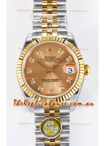 Rolex Super Clone Datejust ETA 2688 Movement 31MM Two Tone Yellow Gold Casing and Dial 