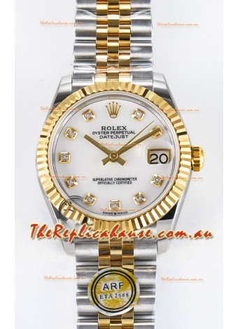 Rolex Super Clone Datejust ETA 2688 Movement 31MM Two Tone Yellow Gold Mother of Peal Dial