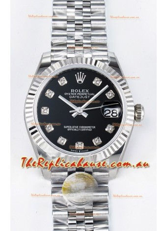 Rolex Super Clone Datejust ETA 2688 Movement 31MM Stainless Steel Black Dial Watch 