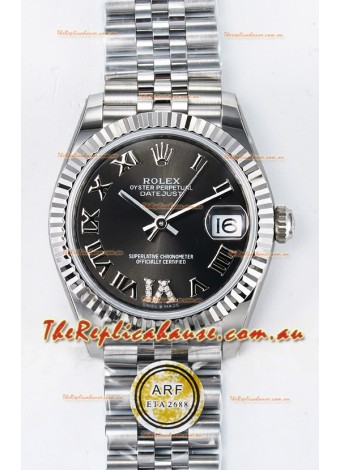 Rolex Super Clone Datejust ETA 2688 Movement 31MM Stainless Steel Grey Dial Watch 