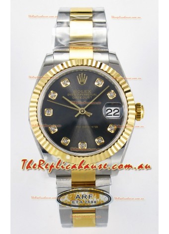 Rolex Super Clone Datejust ETA 2688 Movement 31MM Two Tone Yellow Gold Grey Dial