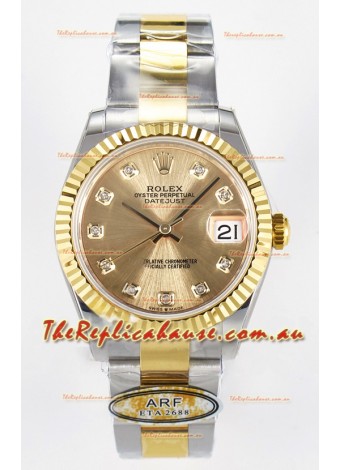 Rolex Super Clone Datejust ETA 2688 Movement 31MM Two Tone Yellow Gold Watch and Dial