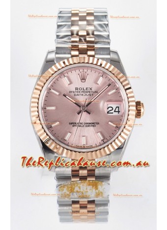 Rolex Super Clone Datejust ETA 2688 Movement 31MM Two Tone Rose Gold Swiss Champange Dial