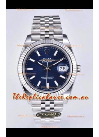 Rolex Datejust Cal.3235 Movement 1:1 Mirror Replica 904L Steel 41MM - Blue Fluted Motif Dial