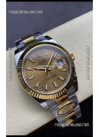 Rolex Datejust M126333 41MM ETA3235 72 Hours Power Fluted Dial Oyster 1:1 Mirror Replica Yellow Gold 904L Steel