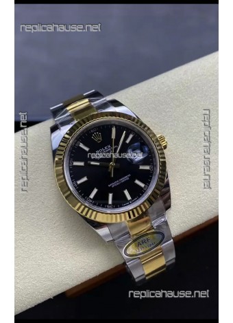 Rolex Datejust M126333 41MM ETA3235 72 Hours Power Black Dial Oyster 1:1 Mirror Replica Yellow Gold 904L Steel
