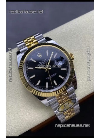 Rolex Datejust M126333 41MM ETA3235 72 Hours Power Black Dial Jubilee 1:1 Mirror Replica Yellow Gold 904L Steel