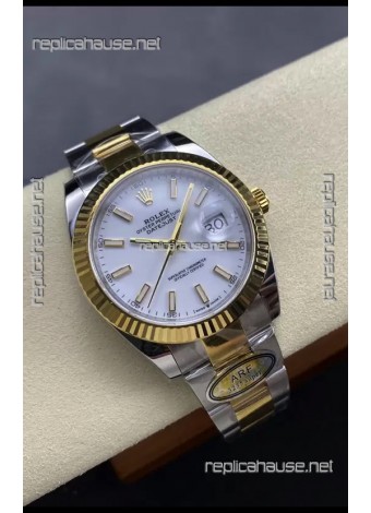 Rolex Datejust M126333 41MM ETA3235 72 Hours Power White Dial Oyster 1:1 Mirror Replica Yellow Gold 904L Steel