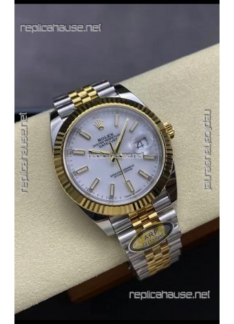 Rolex Datejust M126333 41MM ETA3235 72 Hours Power White Dial Jubilee 1:1 Mirror Replica Yellow Gold 904L Steel