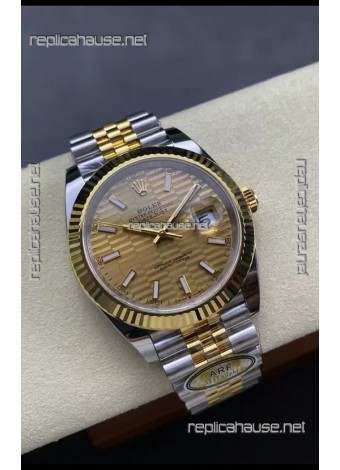 Rolex Datejust M126333 41MM ETA3235 72 Hours Power Fluted Dial Jubilee 1:1 Mirror Replica Yellow Gold 904L Steel