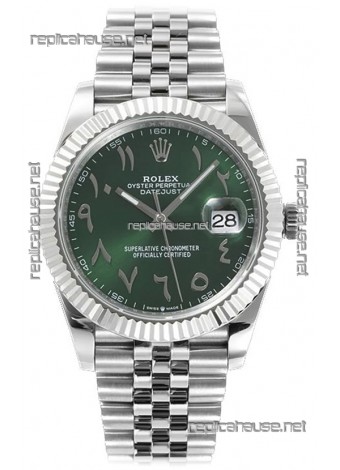 Rolex Datejust M126300 41MM ETA3235 Green Arabic Dial - 904L Steel Casing 